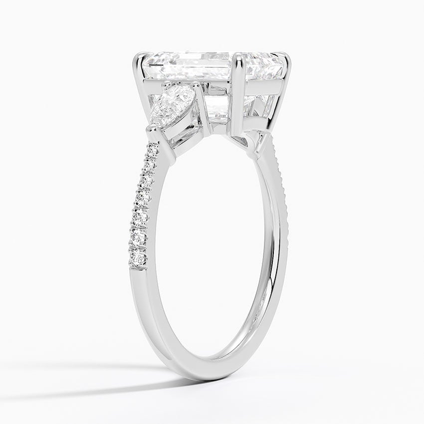 Platinum Opera Accented Three Stone Diamond Ring