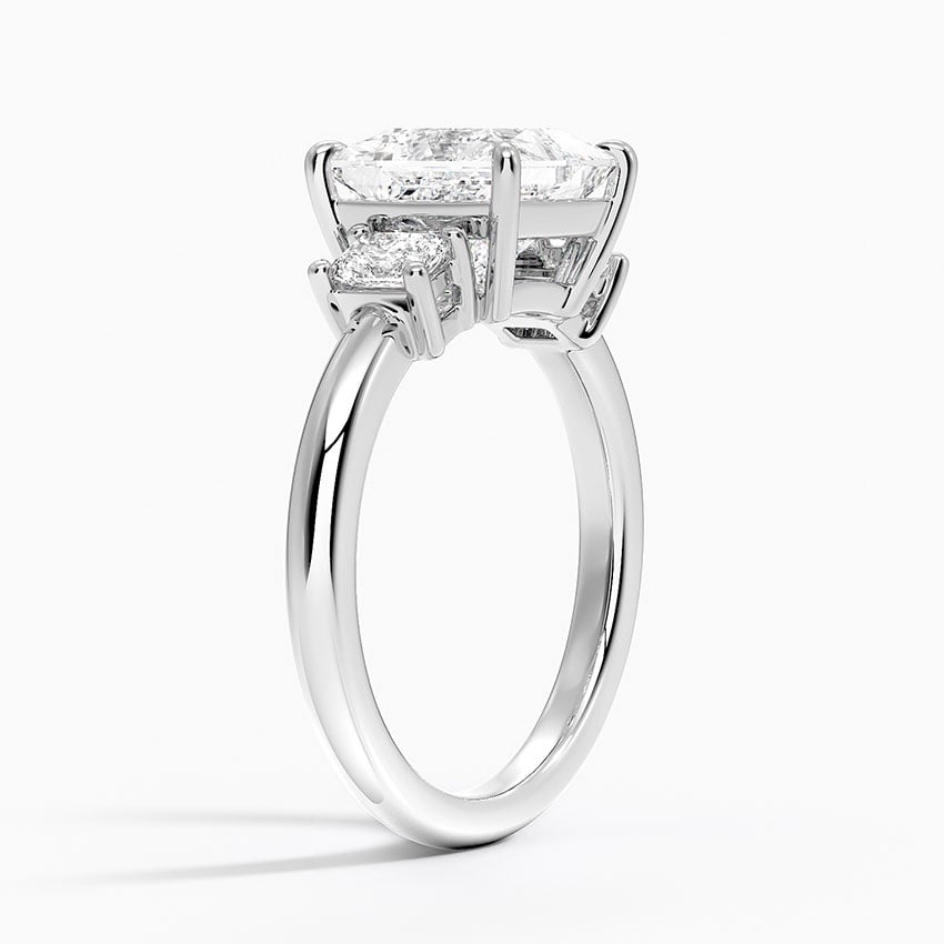 18K White Gold Helena Radiant-Cut Three Stone Diamond Ring (3/8 ct. tw.)
