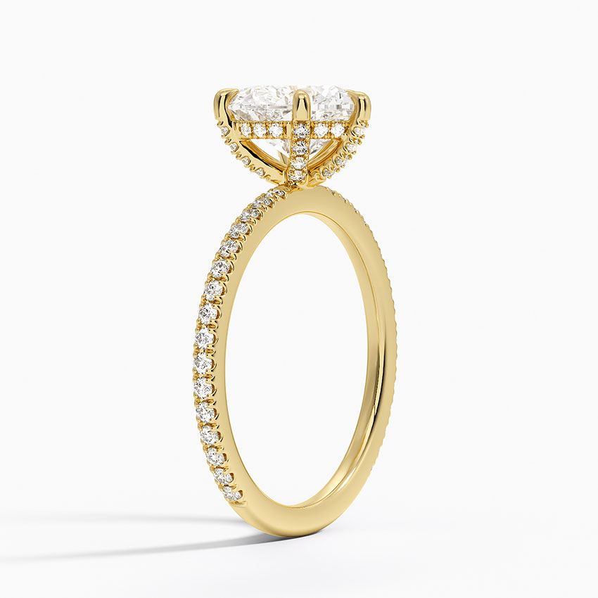 18K Yellow Gold Viviana Three-Quarter Coverage Diamond Ring
