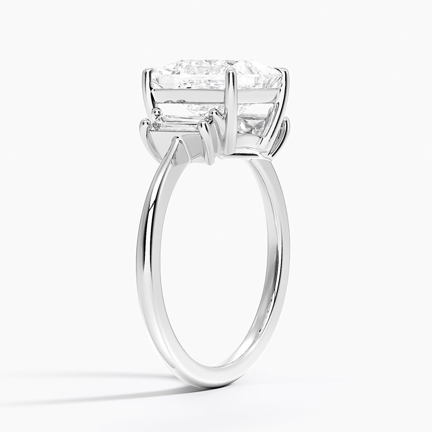 Horizontal Baguette Diamond Engagement Ring