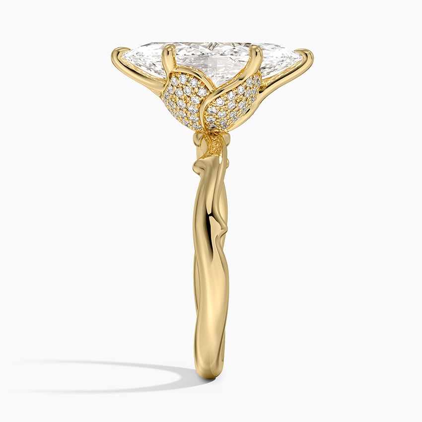 18K Yellow Gold Rose Thorn Hidden Accent Diamond Ring (1/4 ct. tw.)