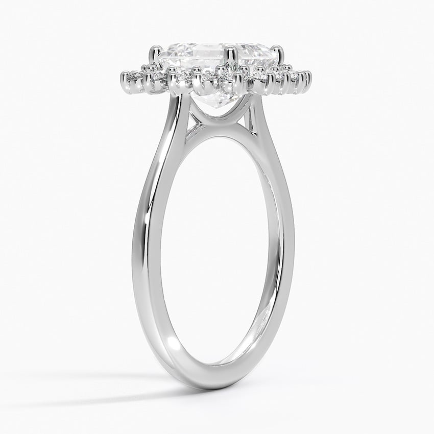 18K White Gold Sunburst Halo Diamond Ring (1/4 ct. tw.)