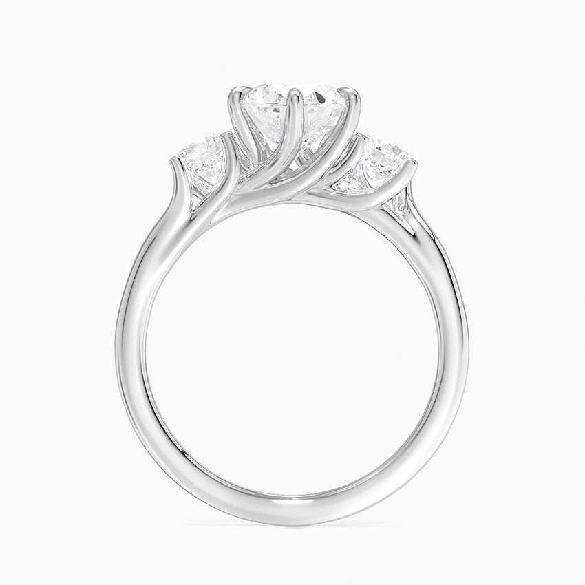 18K White Gold Luxe Delilah Three Stone Diamond Ring