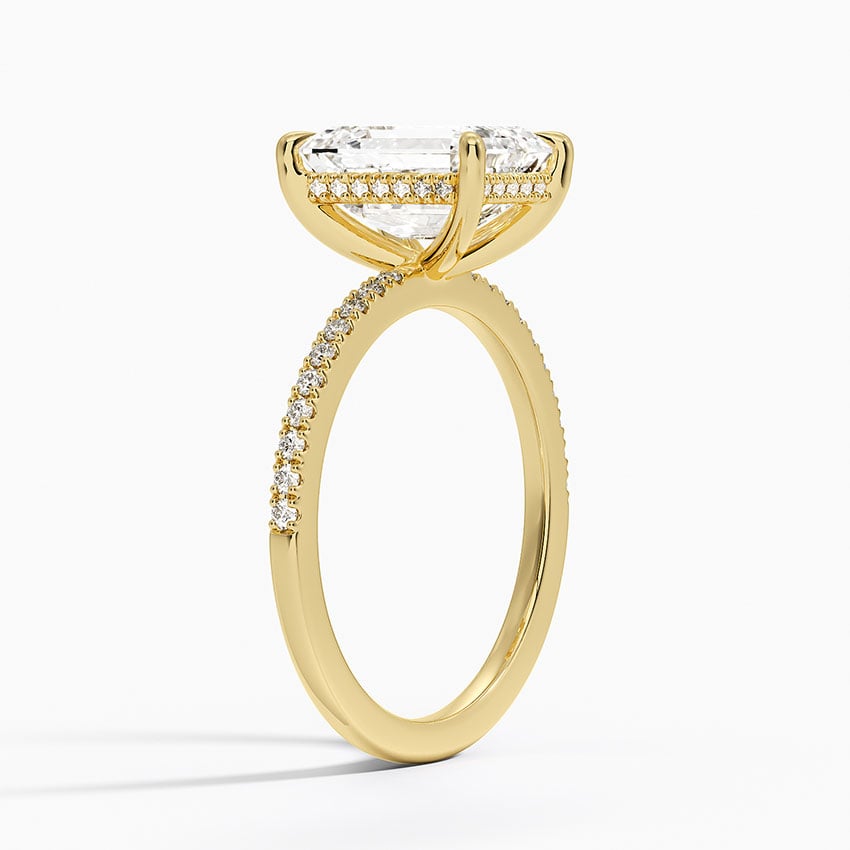 18K Yellow Gold Perfect Fit Half-Coverage Hidden Halo Diamond Ring (1/5 ct. tw.)