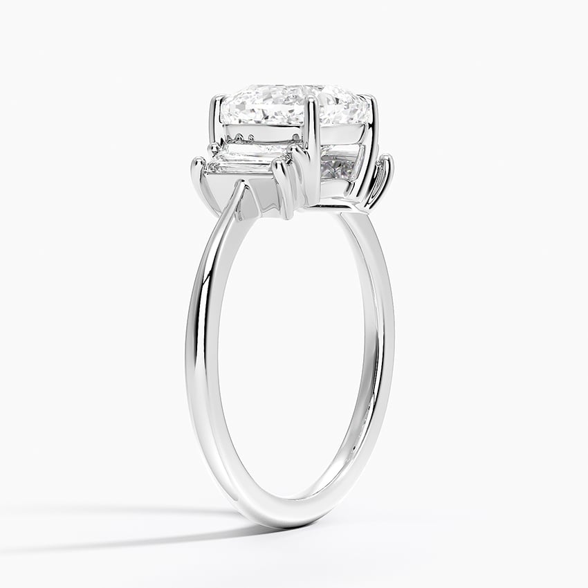 Horizontal Baguette Diamond Engagement Ring