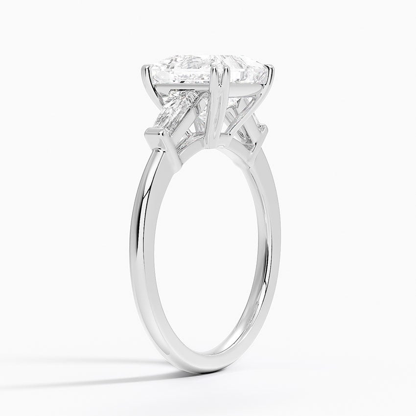 Double Prong Three Stone Diamond Ring