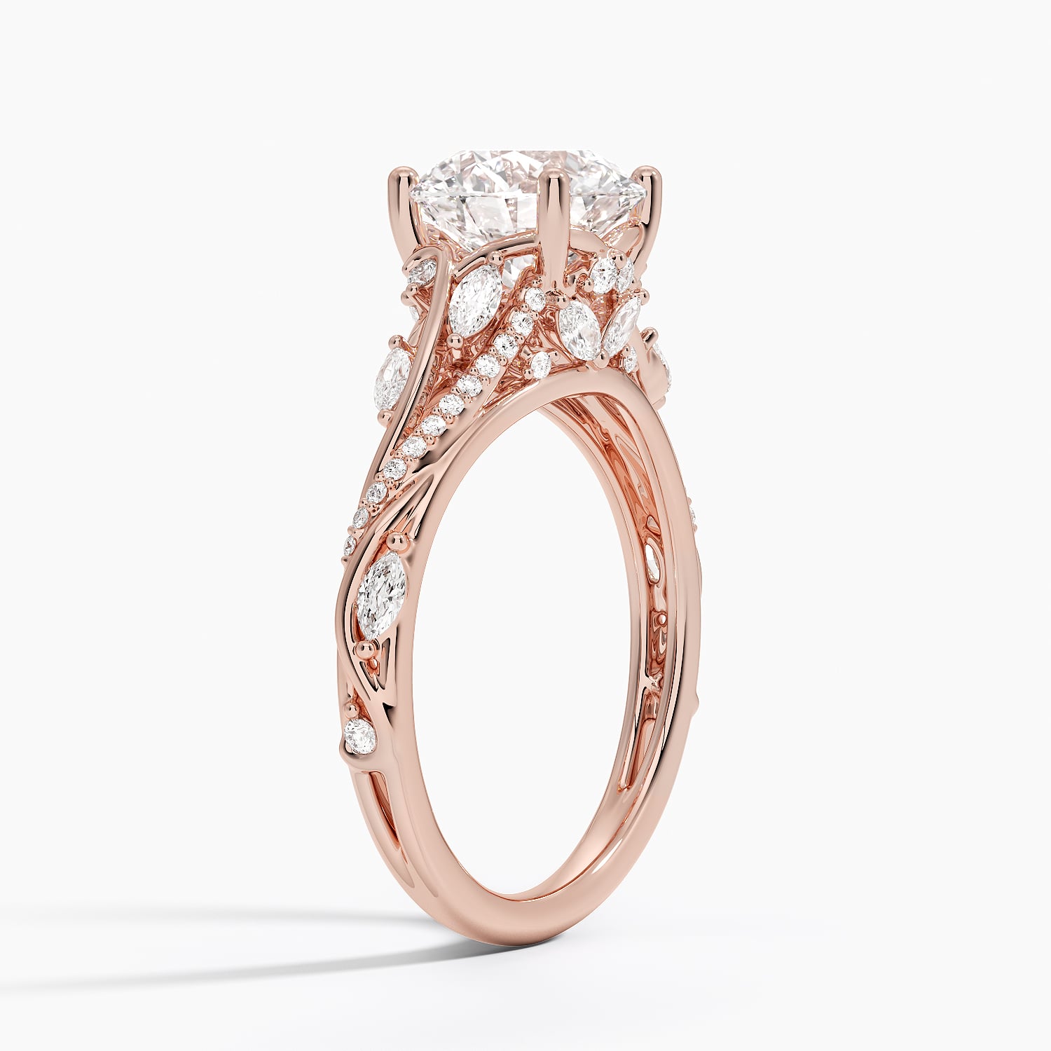 14K Rose Gold Begonia Vine Diamond Ring (1/2 ct. tw.)