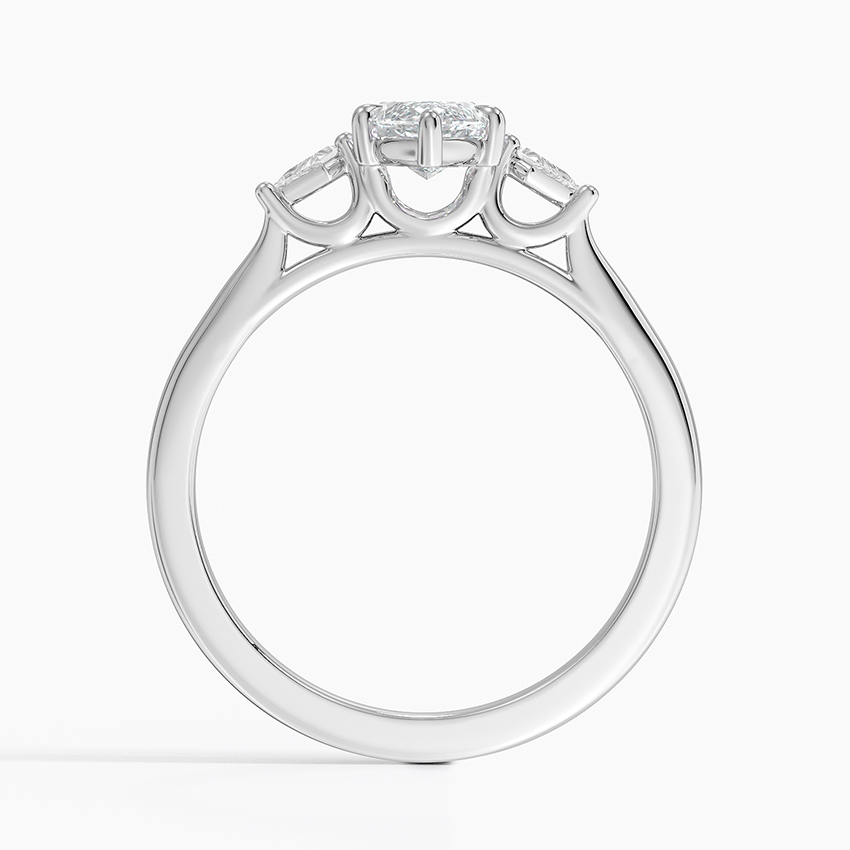 Petite Cometa Perfect Fit Three Stone Diamond Ring in Platinum
