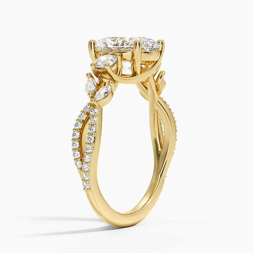 18K Yellow Gold Luxe Willow Three Stone Diamond Ring (1/2 ct. tw.)
