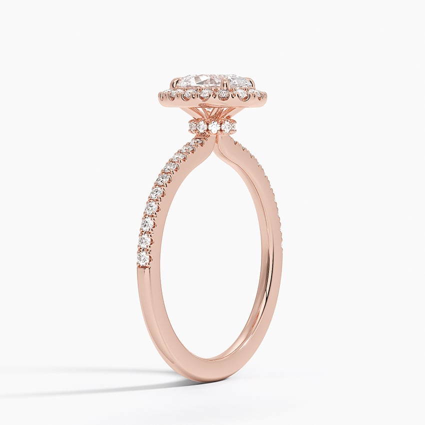14KR Morganite Waverly Hidden Halo Diamond Ring, large top view
