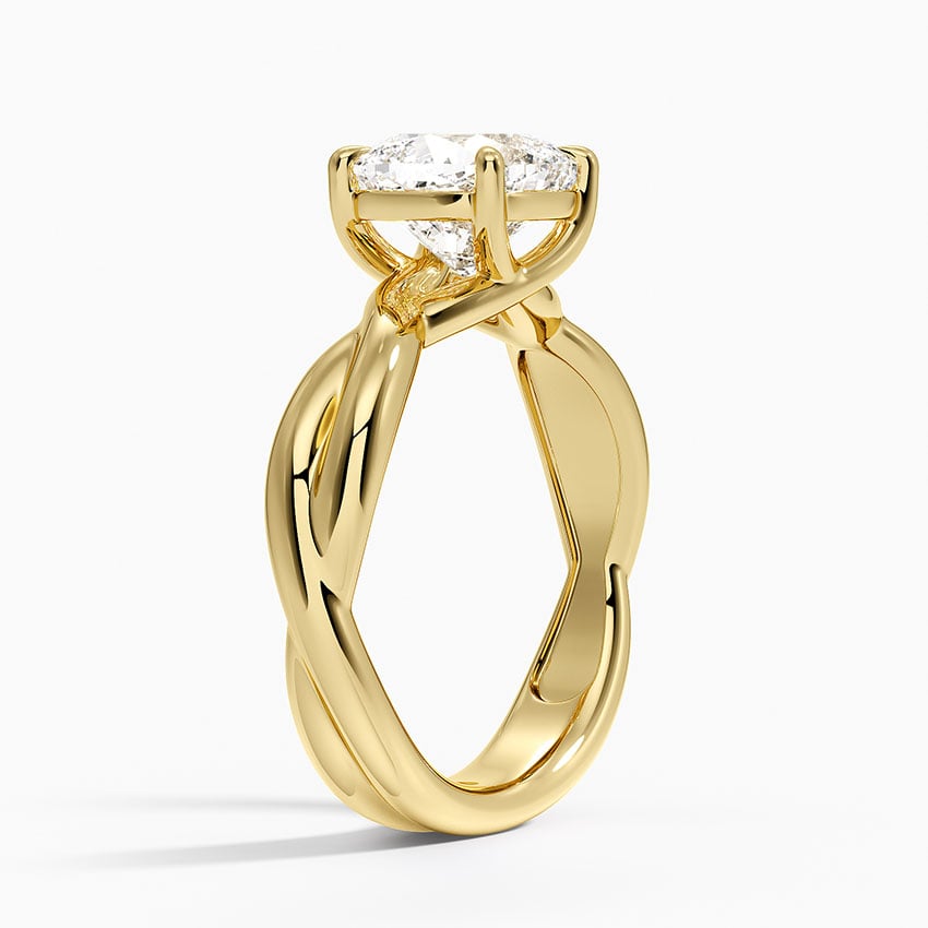 18K Yellow Gold Hazel Twist Solitaire Diamond Ring