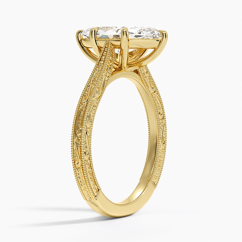 Engraved Engagement Ring - Elsie
