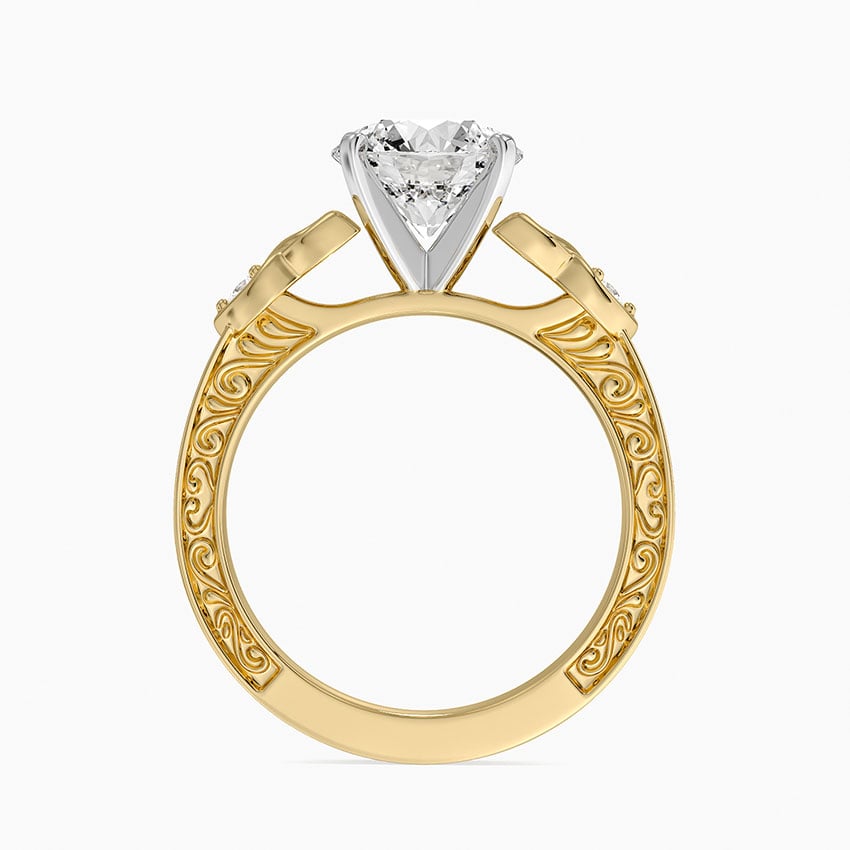 18K Yellow Gold Aberdeen Celtic Diamond Ring, large side view