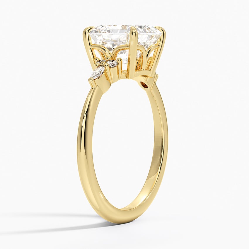 Nadia Engagement Ring With Side Stones - Cluster Accent Ring