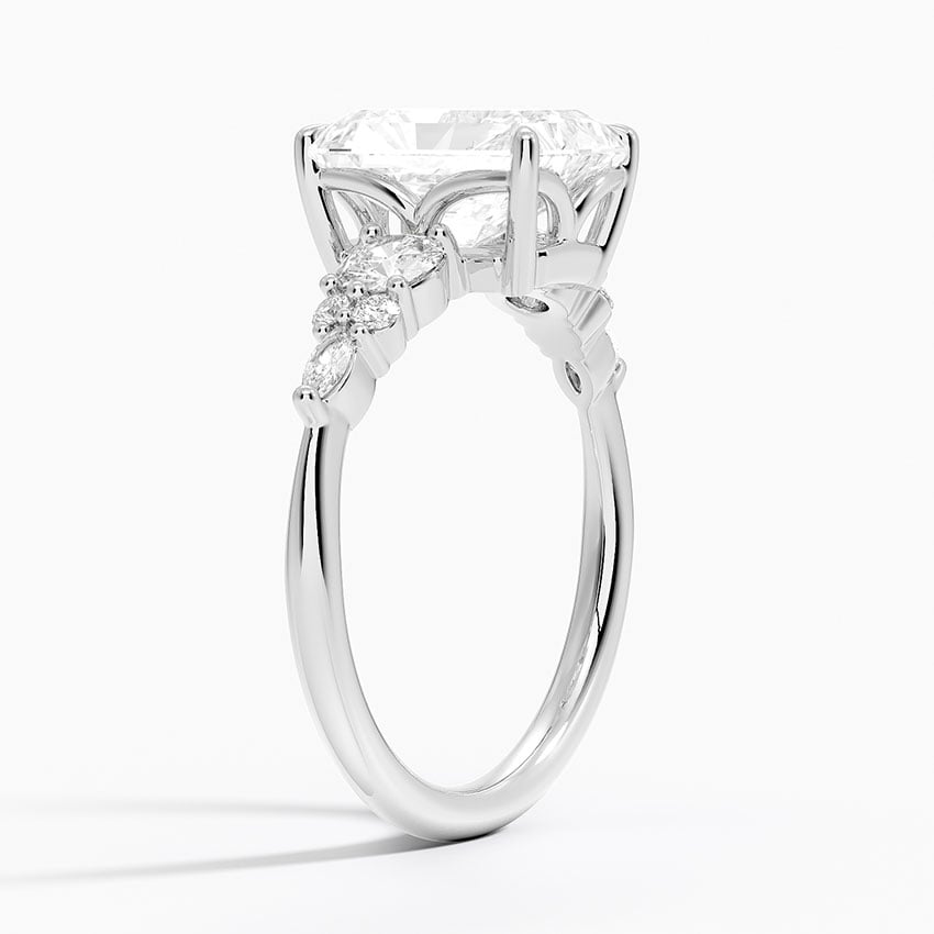 Three Stone Cluster Engagement Ring