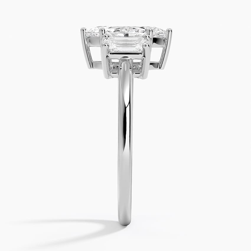 18K White Gold Luxe Rhiannon Three Stone Diamond Ring (3/4 ct. tw.)