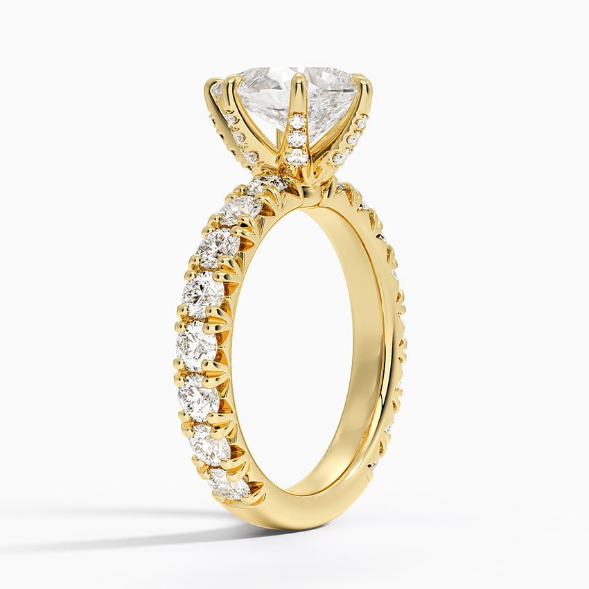 18K Yellow Gold Ellora Three-Quarter Coverage Diamond Ring
