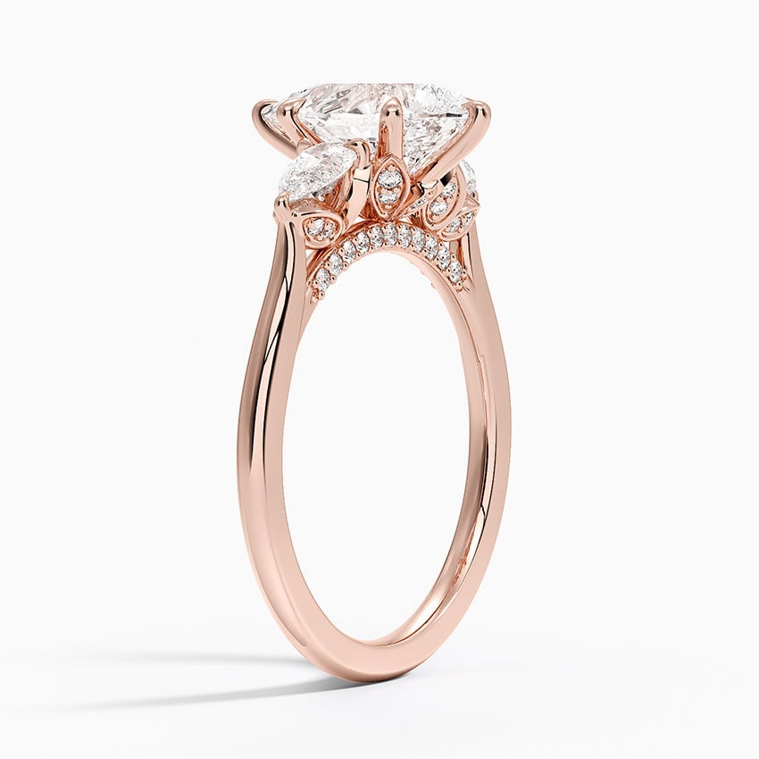 14K Rose Gold Petal Pear Three Stone Diamond Ring (1/2 ct. tw.)