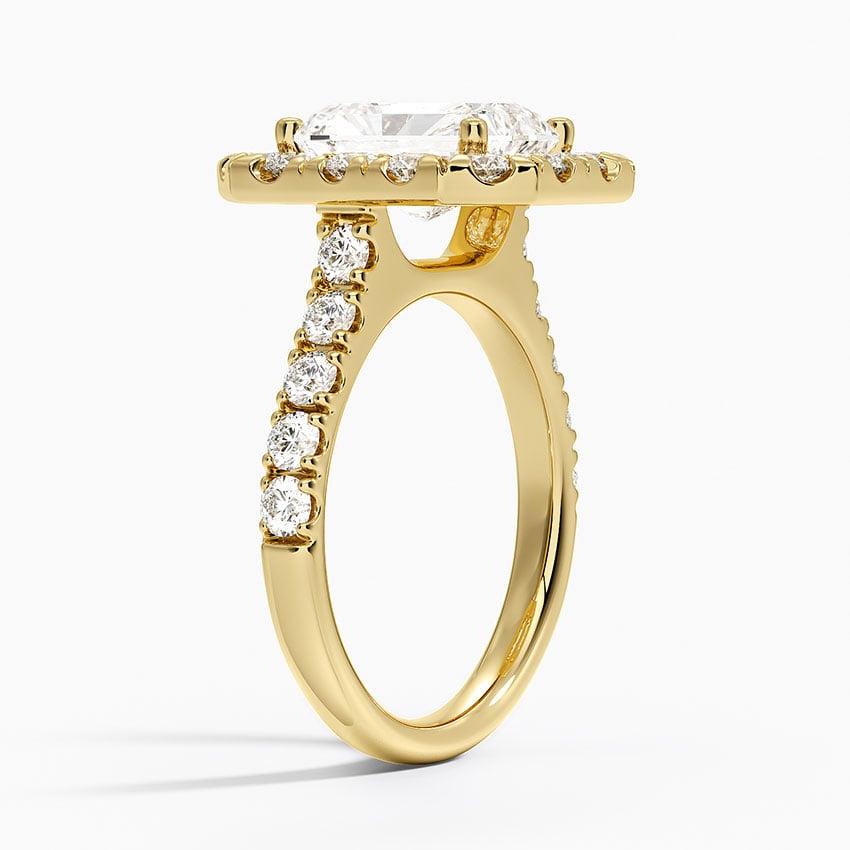 18K Yellow Gold Adele Halo Diamond Ring