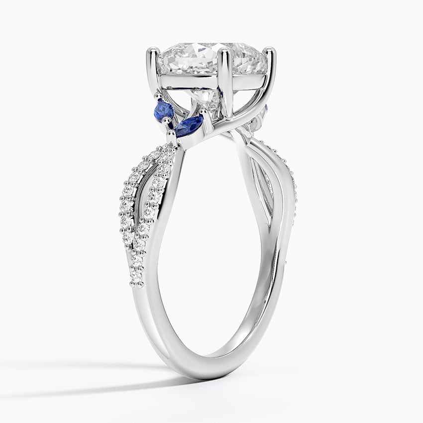 Diamond and Sapphire Engagement Ring