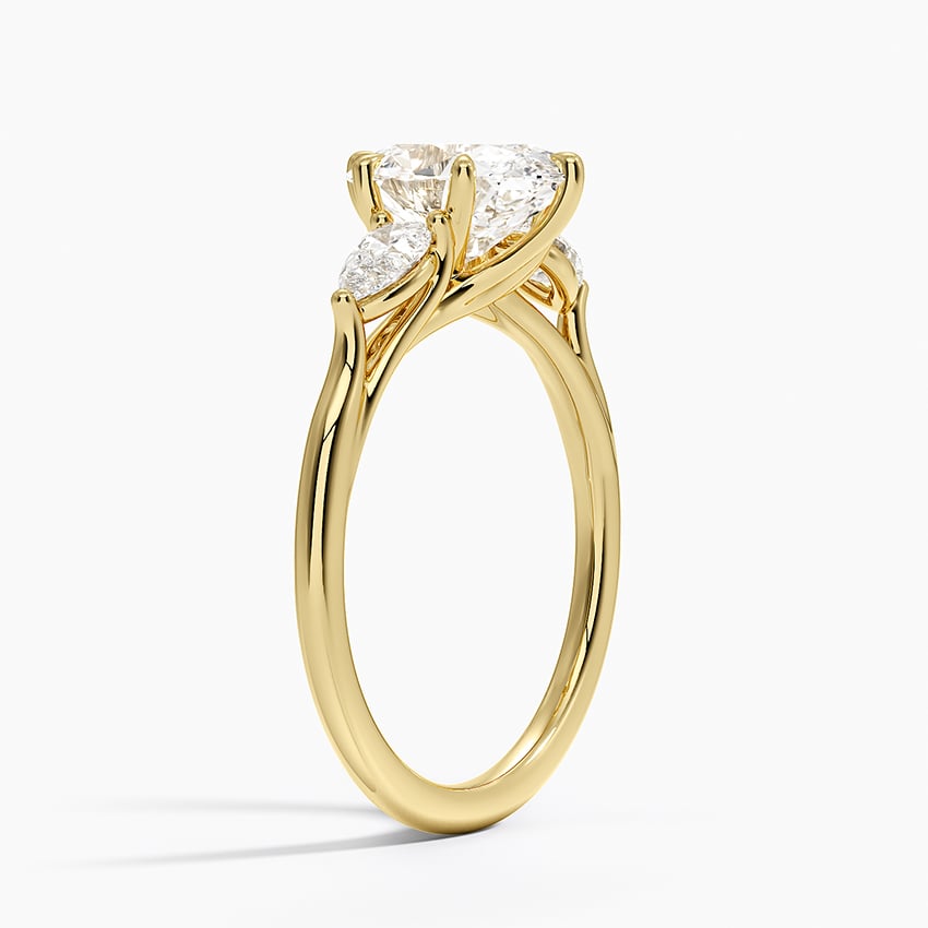 Luxe Delilah Three Stone Pear Diamond Ring