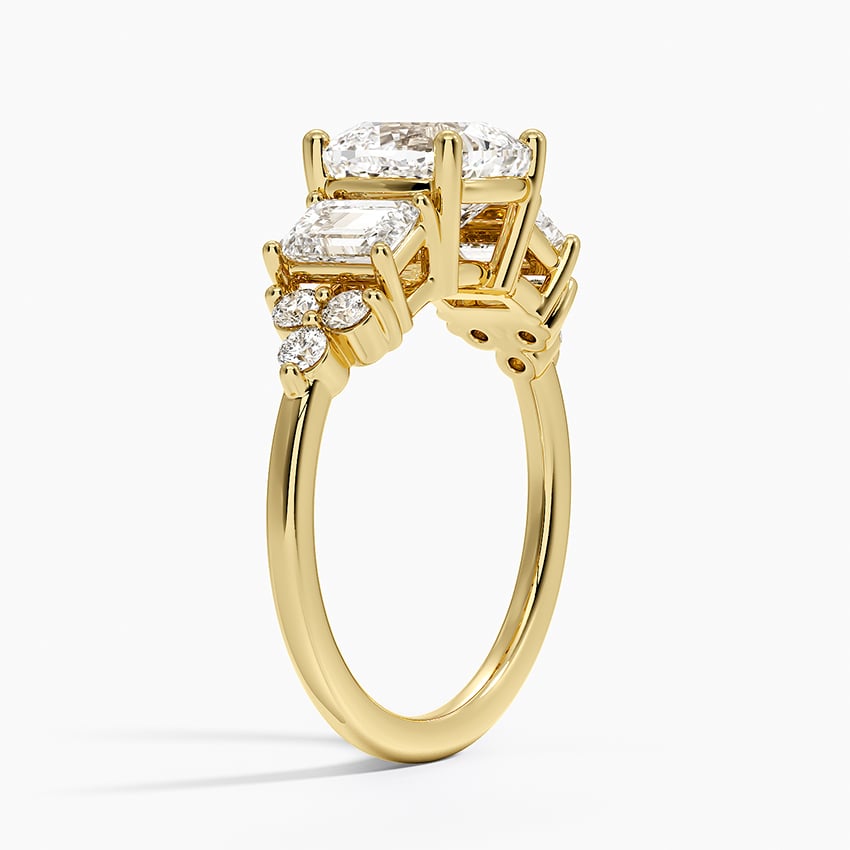 Low-Profile Cluster Diamond Engagement Ring