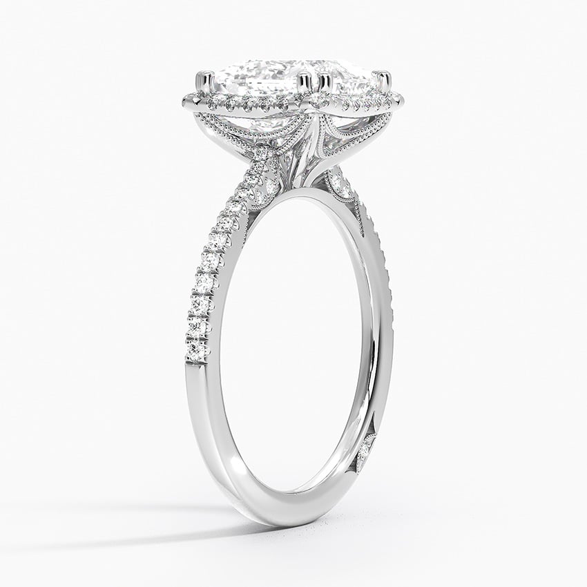Cathedral Shoulder Ring with Hidden Diamond Accents