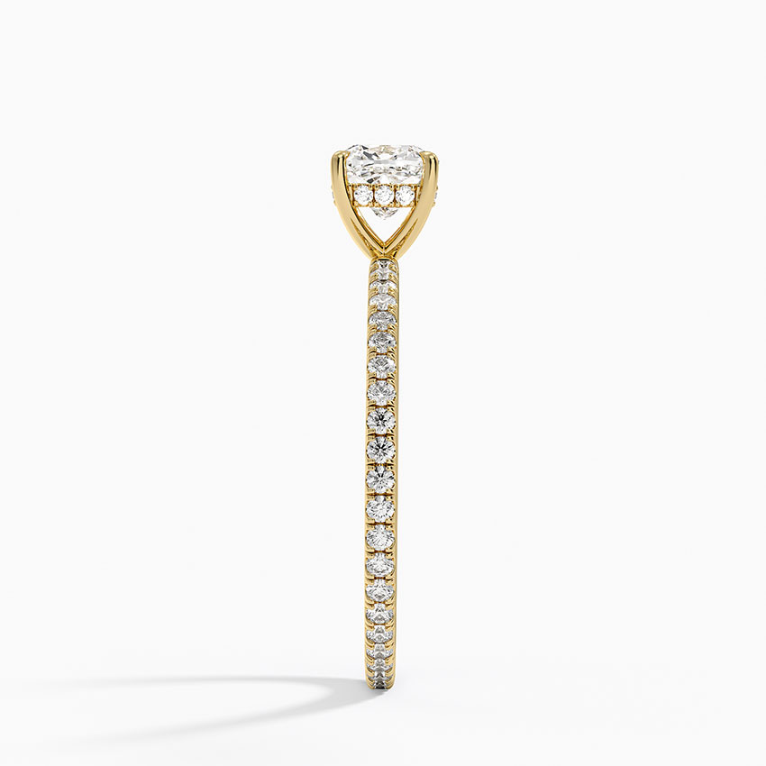 Perfect Fit Hidden Halo Eternity Diamond Engagement Ring in 18K Yellow Gold