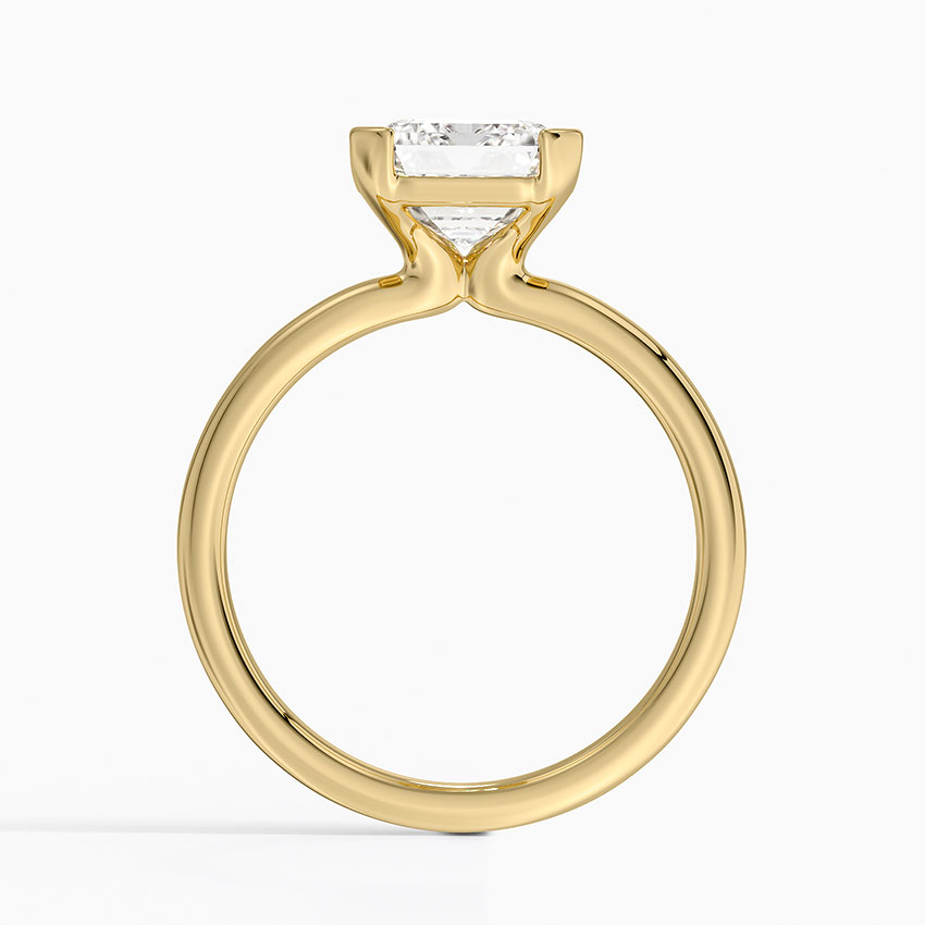 18K Yellow Gold Annika Half Bezel Solitaire Ring