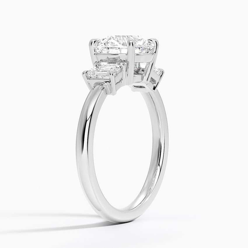 Platinum Rhiannon Emerald Cut Three Stone Diamond Ring (1/2 ct. tw.)