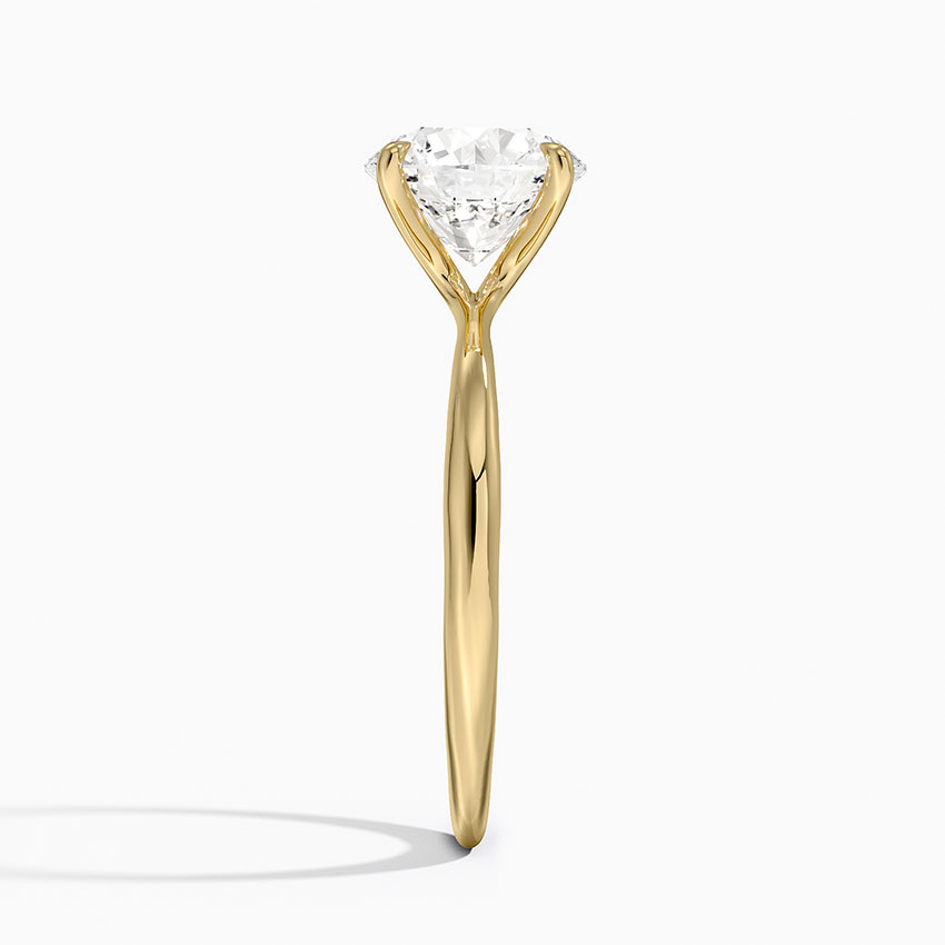 18K Yellow Gold 2mm Freesia Solitaire Ring