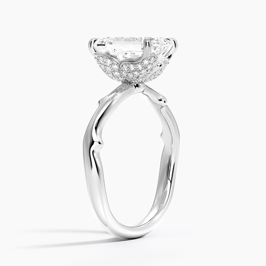 Platinum Rose Thorn Hidden Accent Diamond Ring (1/4 ct. tw.)