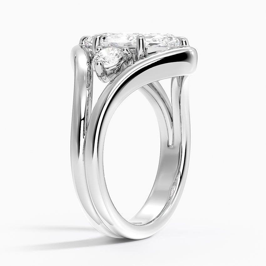 18K White Gold Frame Three Stone Diamond Ring (1/3 ct. tw.)