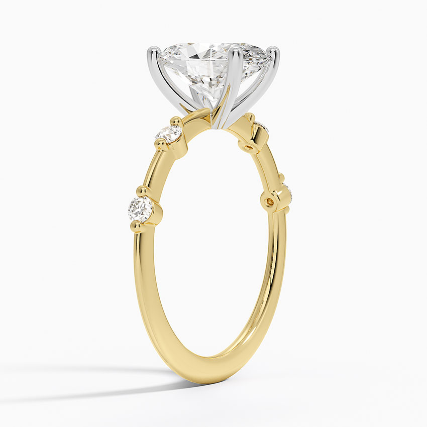 18K Yellow Gold Mixed Metal Aimee Solitaire Ring