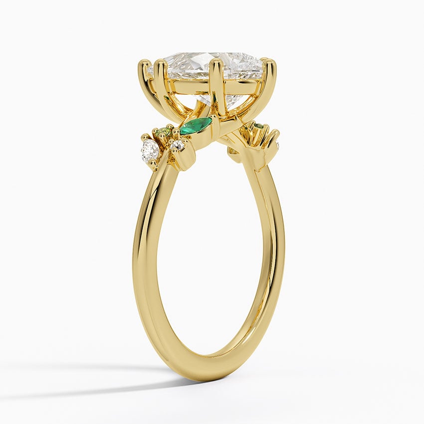 Arden Diamond Ring with Lab Emerald Accents - Brilliant Earth
