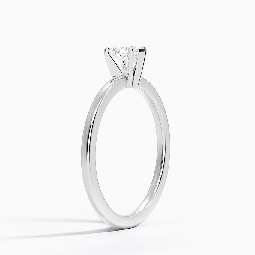 18K White Gold 1.5mm Six-Prong Petite Comfort Fit Solitaire Ring