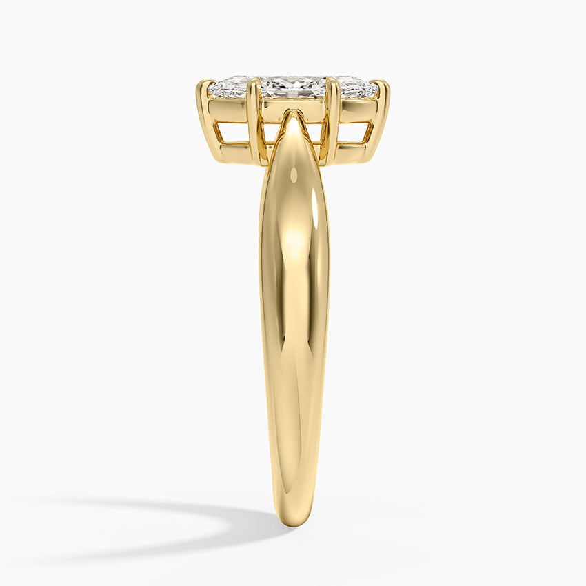 Thea Tapered Solitaire Diamond Ring in 18K Yellow Gold