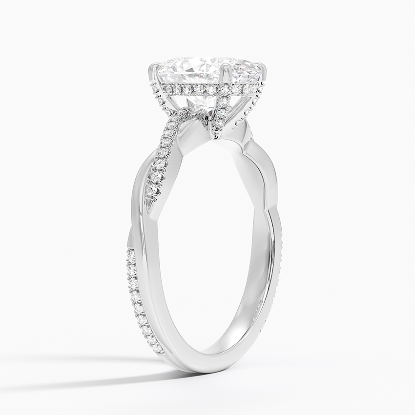 Petite Twisted Vine Hidden Halo Pavé Diamond Ring
