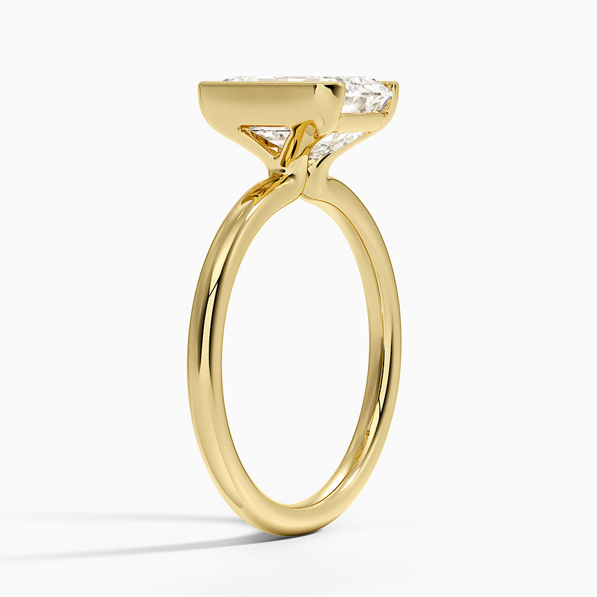 18K Yellow Gold Annika Half Bezel Solitaire Ring