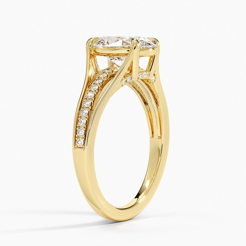 18K Yellow Gold Tressa Split Shank Diamond Ring