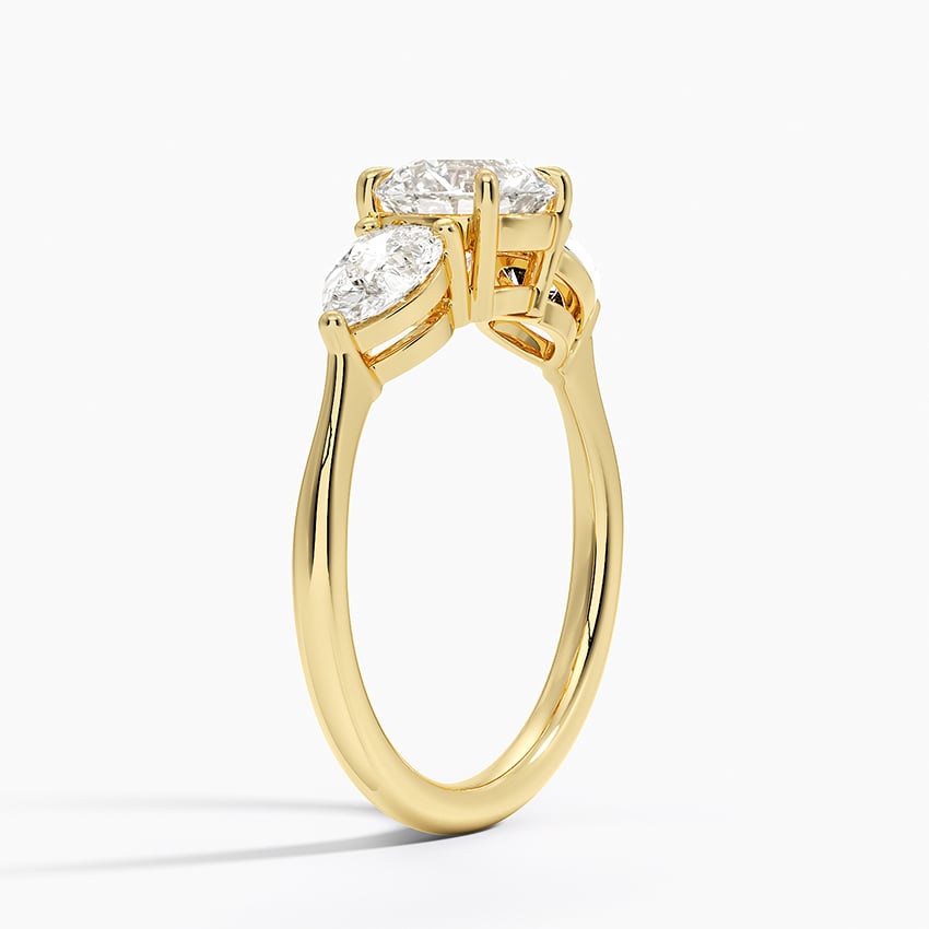 18K Yellow Gold Luxe Opera Three Stone Diamond Ring