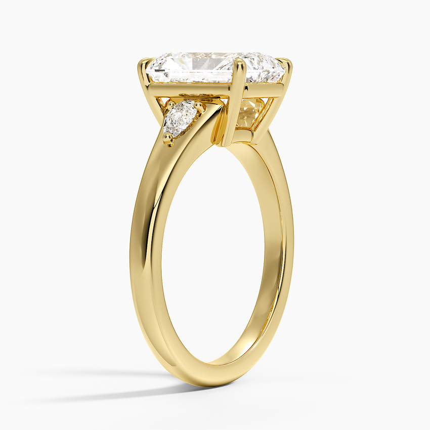 18K Yellow Gold Aria Three Stone Signet Diamond Ring (1/4 ct. tw.)