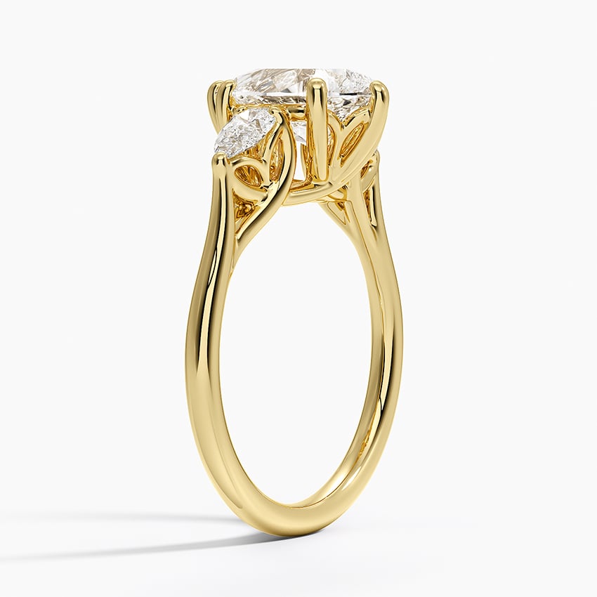 Trellis Three Stone Pear Diamond Ring