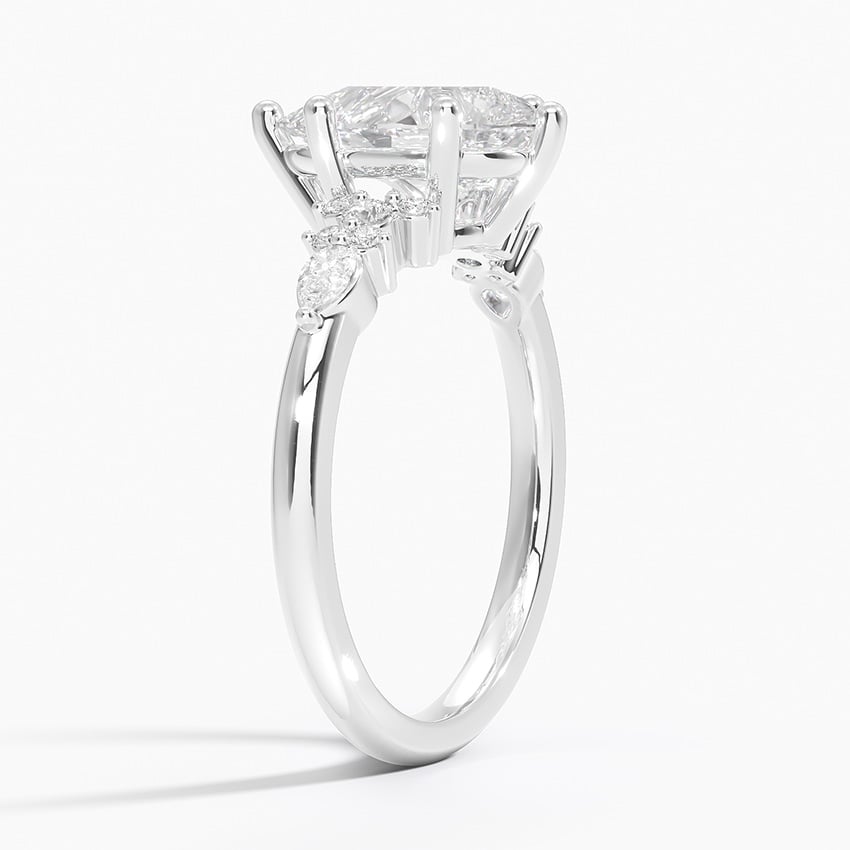 18K White Gold Rosette Diamond Ring