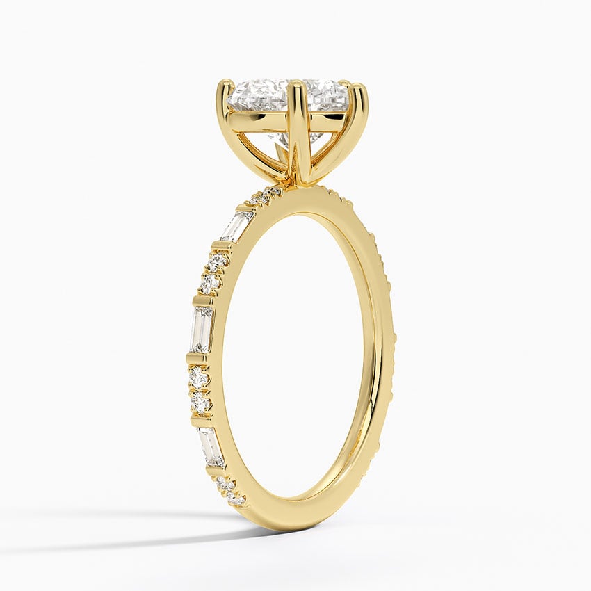 Luz Baguette and Round Diamond Ring