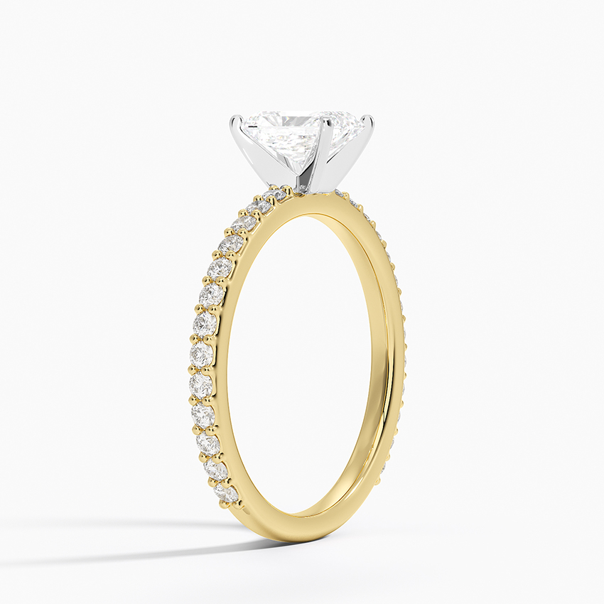 18K Yellow Gold Petite Shared Prong Three-Quarter Coverage Diamond Ring (1/3 ct. tw.)