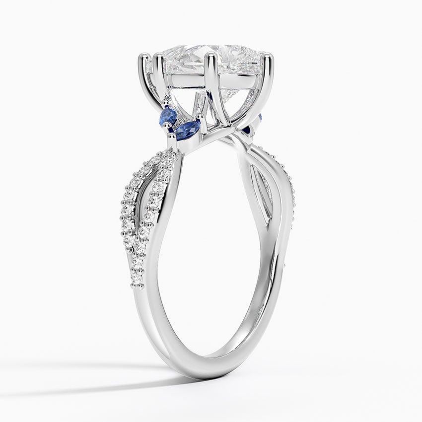 Diamond and Sapphire Engagement Ring