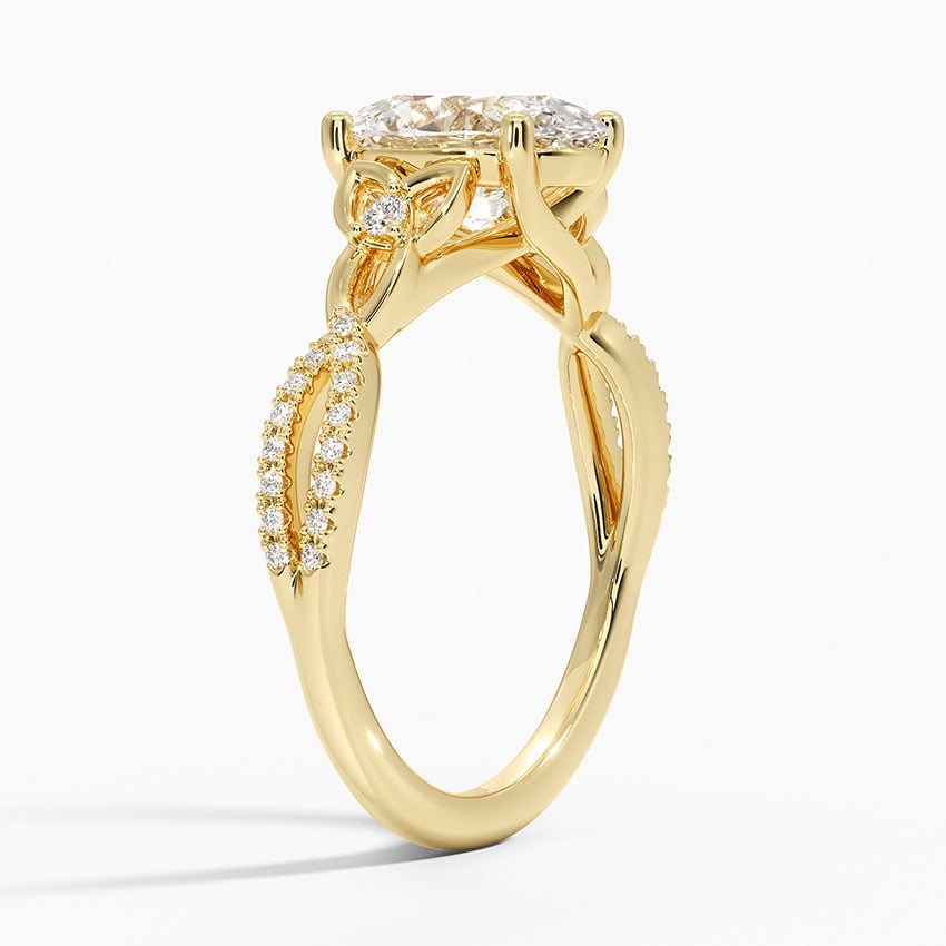 18K Yellow Gold Luxe Celtic Love Knot Diamond Ring