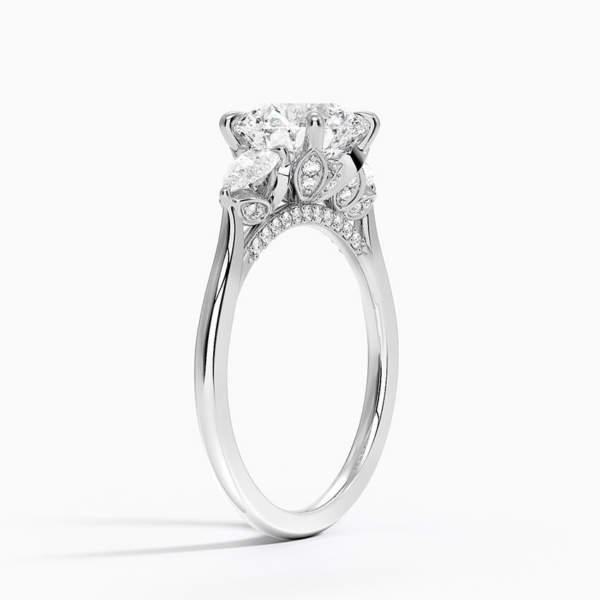 18K White Gold Petal Pear Three Stone Diamond Ring (1/2 ct. tw.)