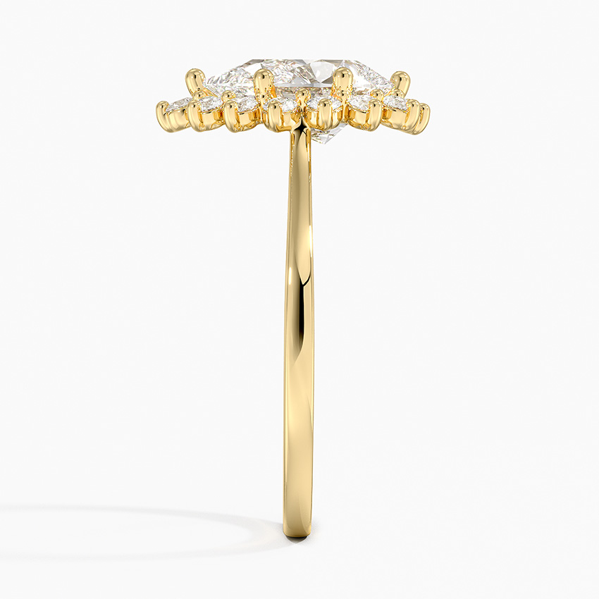 18K Yellow Gold Sunburst Halo Diamond Ring (1/4 ct. tw.)